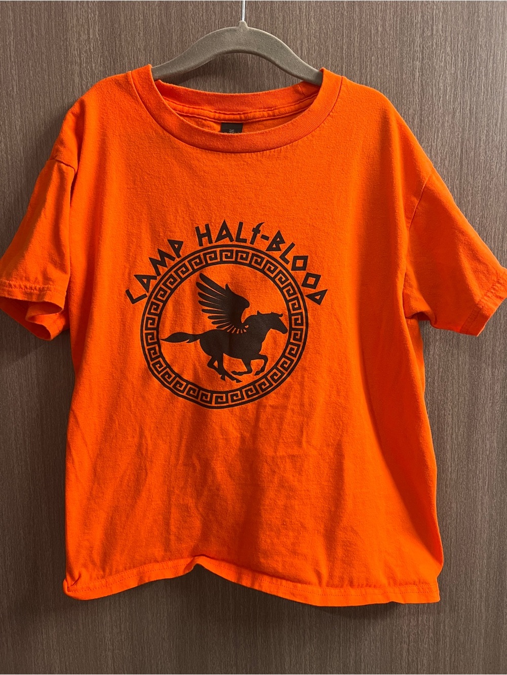 Percy Jackson Camp Half Blood Pegasus Orange T-shirt (size M)